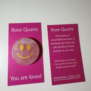 Rose Quartz Smiley – Self-Love Affirmation Crystal