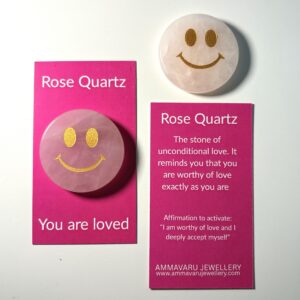 Rose Quartz Smiley – Self-Love Affirmation Crystal